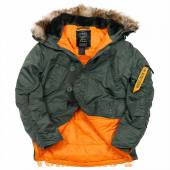 Куртка аляска Husky Nord Storm | Цвет OLIVE/ORANGE
